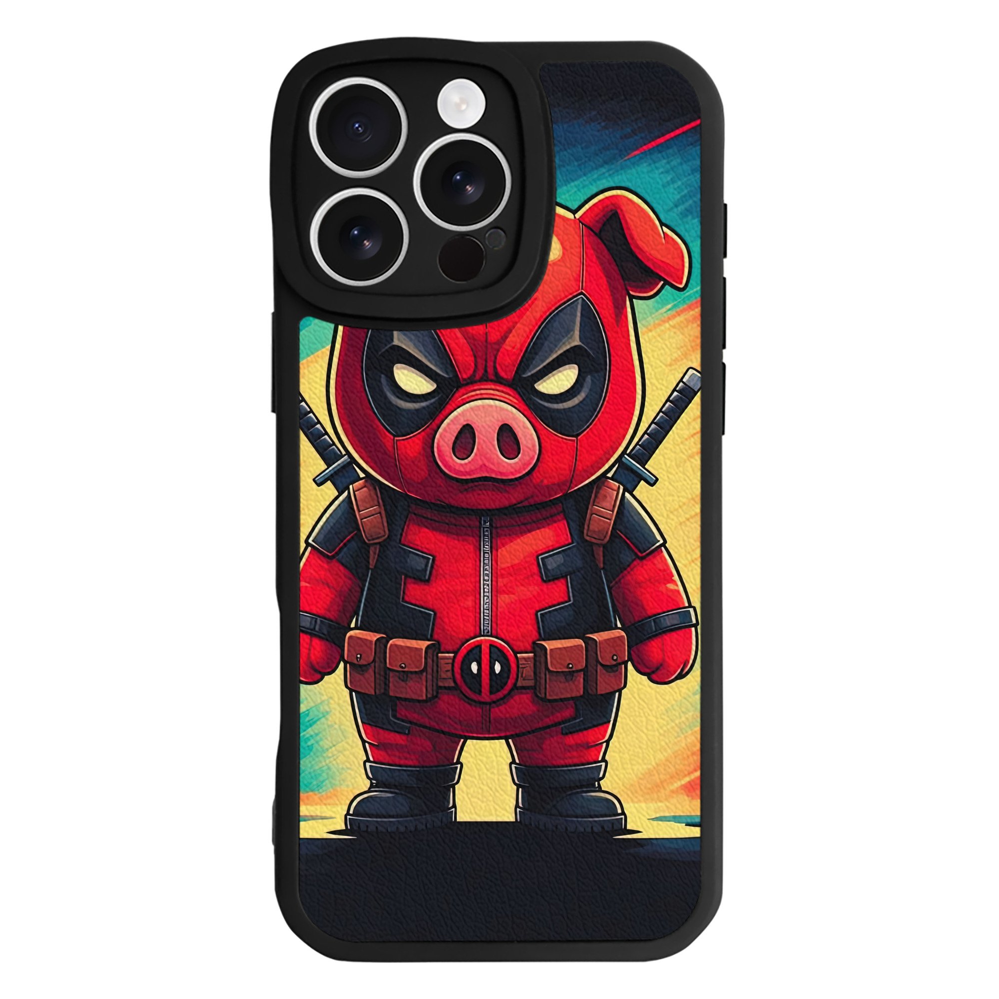 （画像用） Deadpool デッドプール 【iPhone 16シリーズ対応】シリコンスマホケース（レザー調） 材質：シリコン